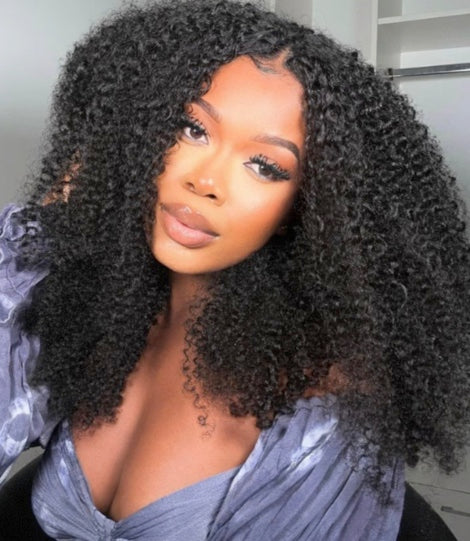 Kinky Curly U Part Human Hair Wig – Glueless Wig 150% Density